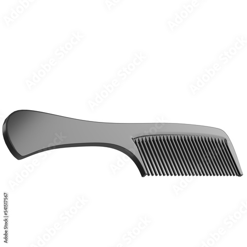 3d rendering illustration of an hair comb with handle