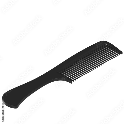 3d rendering illustration of an hair comb with handle