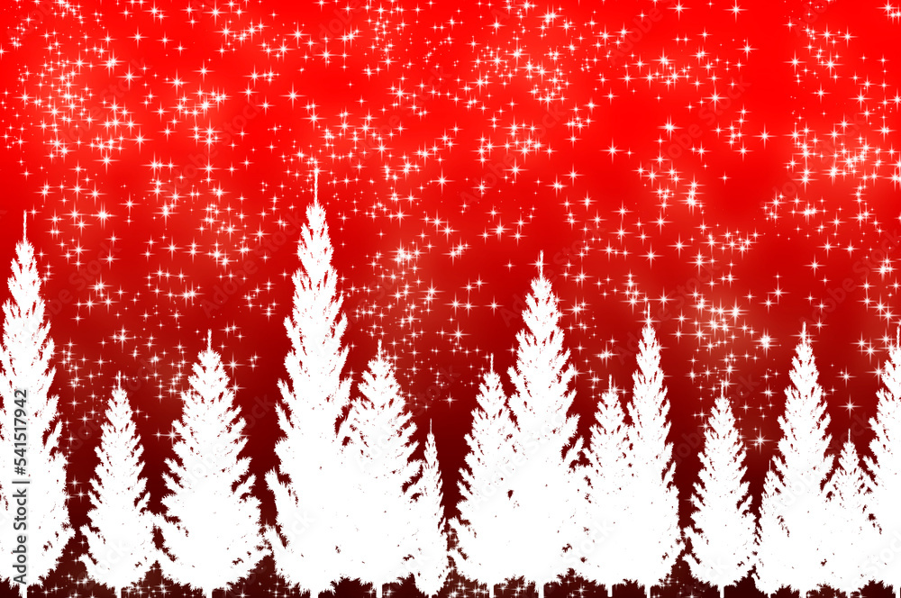 Christmas trees on red background with customizable space for text. Christmas celebration concept. Christmas trees on red background with customizable space for text. Christmas celebration concept.