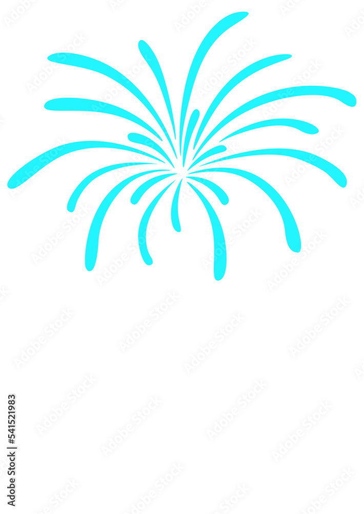 Salute, fireworks clipart. Blue color. independence day decor. Isolated on transparent background.