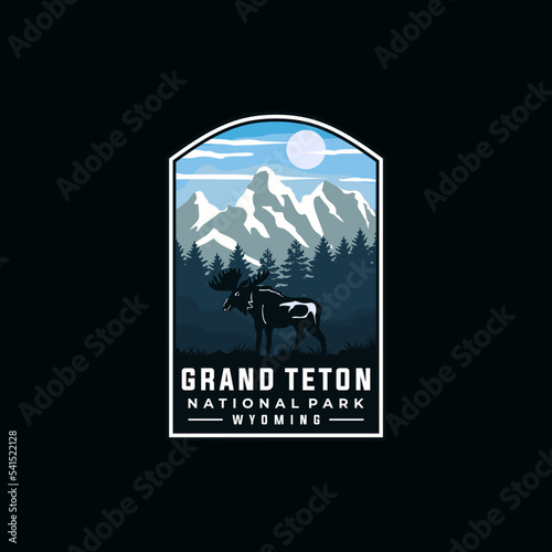 Papier peint Grand teton national park vector template