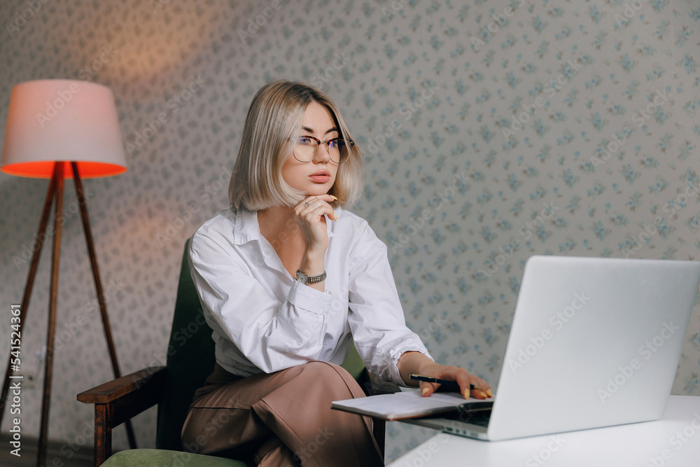 Young woman vlogger recording video stream for blog help of professional psychologist Young woman vlogger recording video stream for blog help of professional psychologist