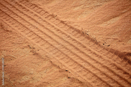 tire footprint on the sand