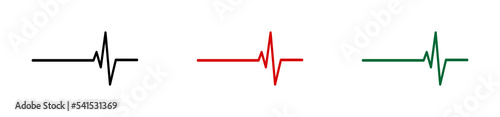 Heartbeat line vector icon. Cardio element set. Heart rate illustration isolated on white background. eps10