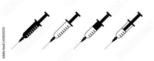 Syringe  injection icon vector. Medical icons.  Simple style. Sign isolated on white background. Vector illustration