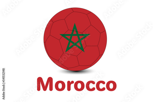 FIFA Football World cup Morocco Flag. Qatar World Cup 2022. Morocco Flag illustration.
 photo