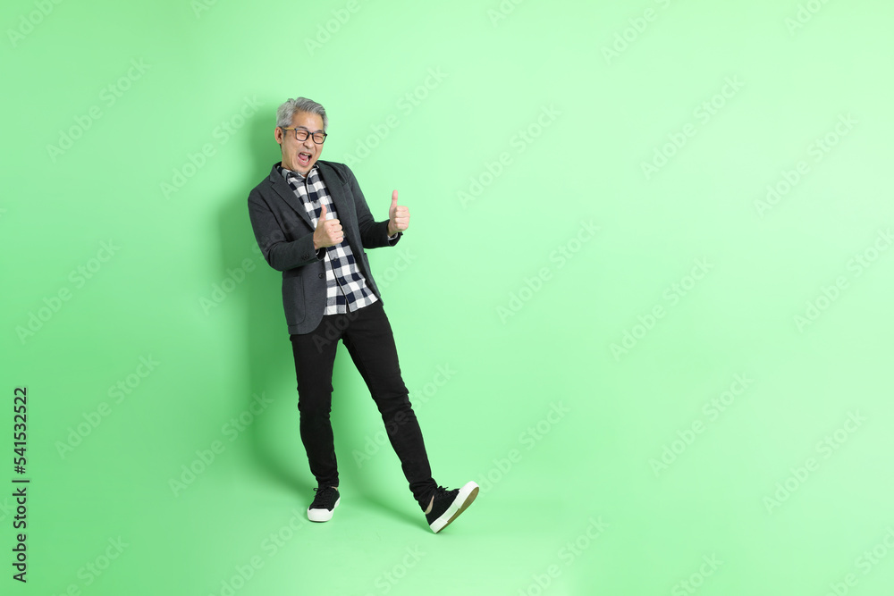 Asian Man on Green Asian Man on Green