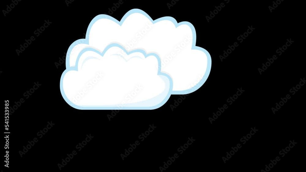 Animation of cartoon clouds with wind on a transparent background Animation of cartoon clouds with wind on a transparent background