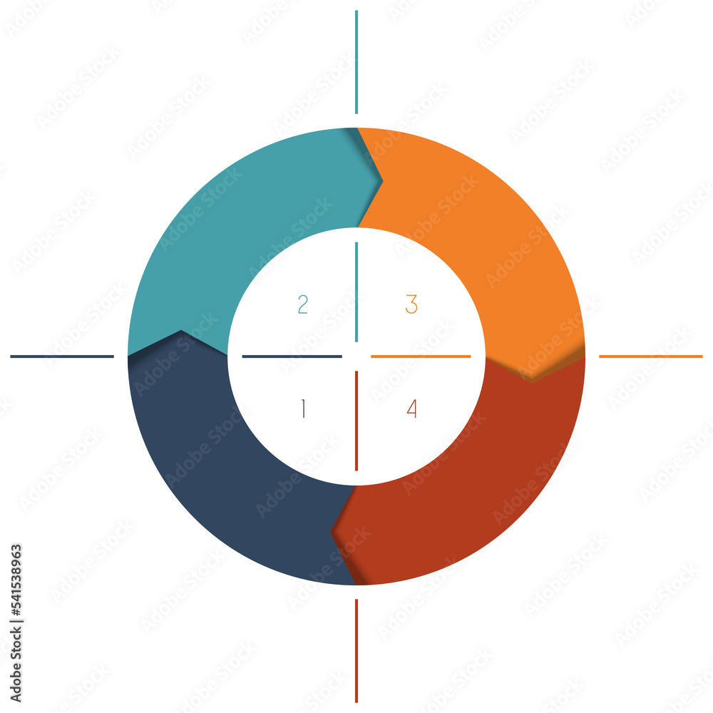 Position Arrows Infographic templates, diagram, arrows in circle for 4 positions ...