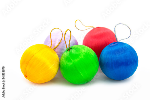 Christmas balls multicolor decrotive festive isolated on the white background