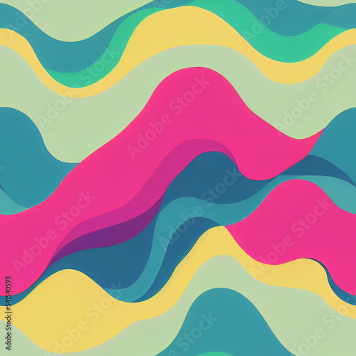 Wavy abstract colorful pastel pattern. Beautiful background 3D illustration.