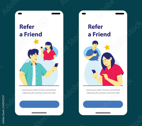 Refer a Friend Mobile Apps Concept Illustration