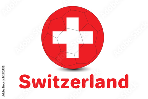 FIFA Football World cup Switzerland Flag. Qatar world cup 2022. Switzerland flag illustration.
 photo