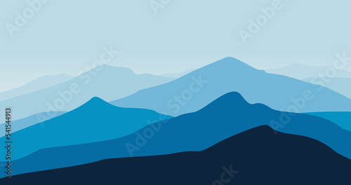 Fototapeta Naklejka Na Ścianę i Meble -  blue gradient mountain background