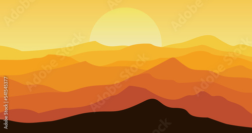 yellow gradient mountain nature background