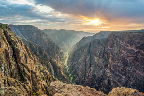 Sunset at the Black Canyon of the Gunnison National Park, South Rim - Sunset Point photo
