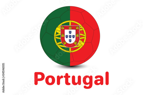 FIFA Football World Cup 2022 With Portugal Flag. Qatar world cup 2022. Portugal flag illustration. 
 photo