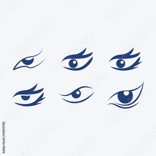 hawk eyeball icones vector. creative line bird and eye
