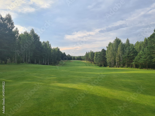 Fototapeta Naklejka Na Ścianę i Meble -  Beautiful landscape on the golf course at end of summer