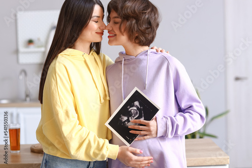 Young pregnant woman with s...