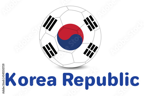 FIFA Football World Cup 2022 With Korea Republic Flag. Qatar world cup 2022. Korea flag illustration.
 photo