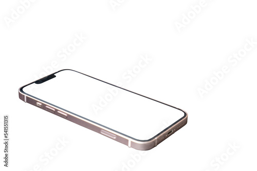 Phone horizontal isolated on white background. Realistic smartphone mockup. 