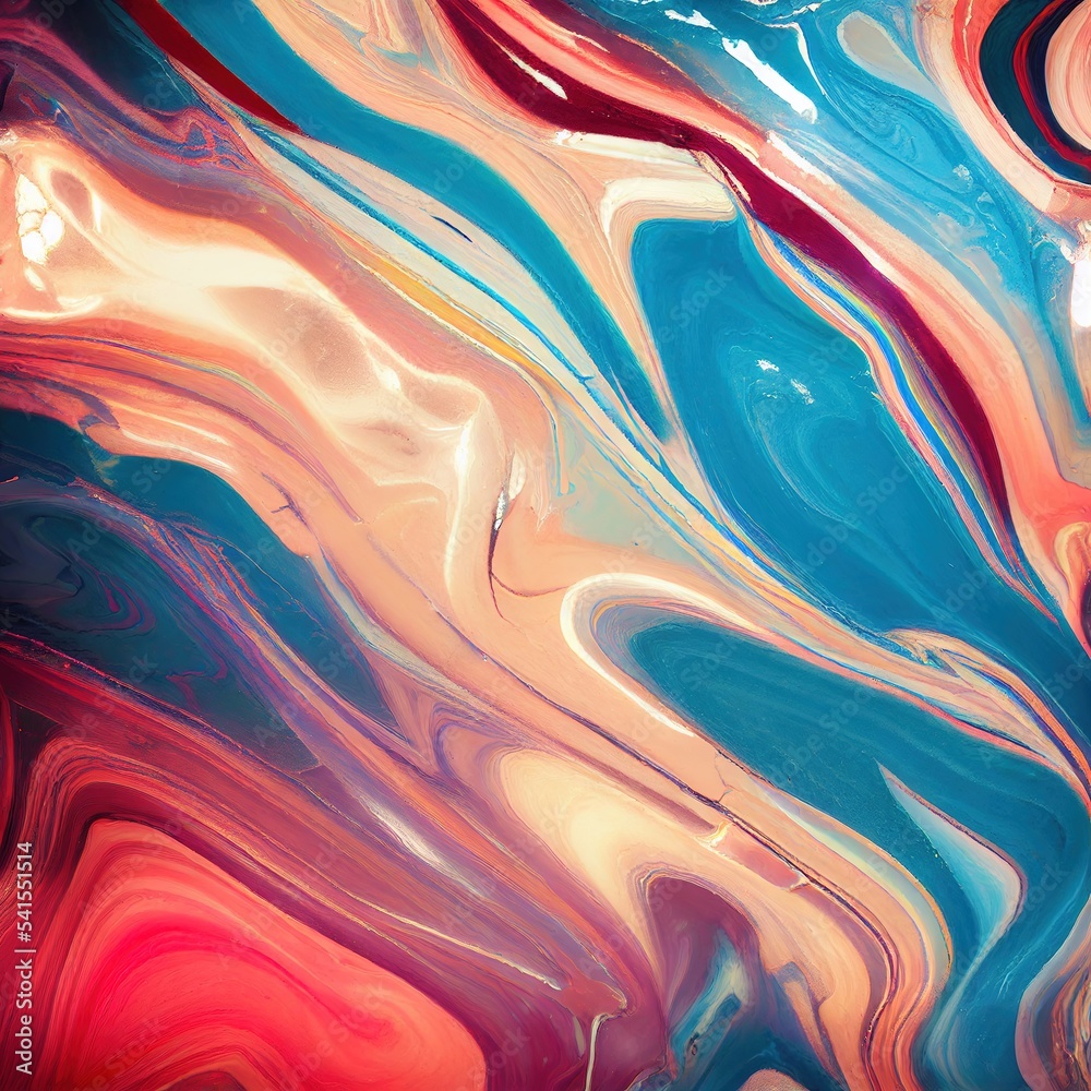 Fototapeta premium Cute pastel textured marble background. Liquid pattern of different colors
