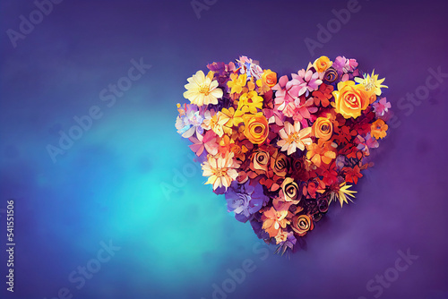 heart made of flowers