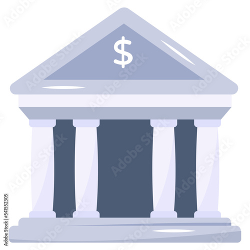 Modern flat icon of bank  photo