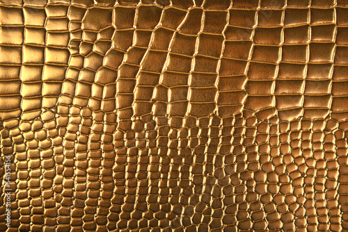 close up of the golden crodile leather photo