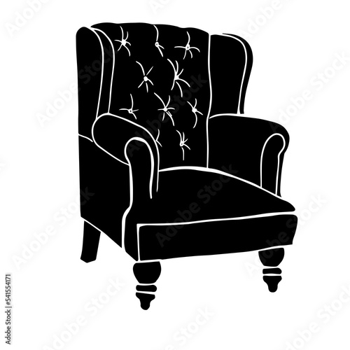 Chair silhouette black. Vector illustration