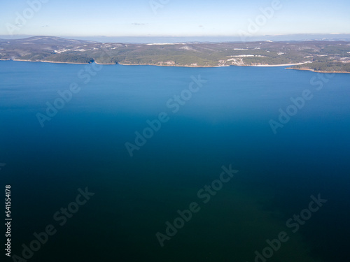 Aerial winter view of Iskar Reservoir  Bulgaria