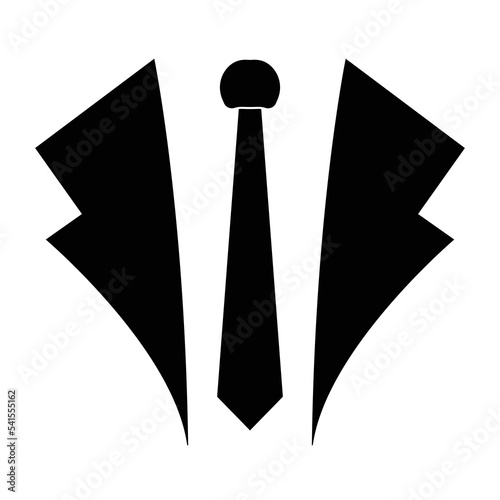 Tuxedo shirt tie flat design icon - vector illustration
