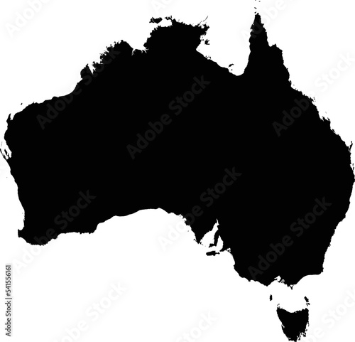 Editable vector shape of the country of Australia.