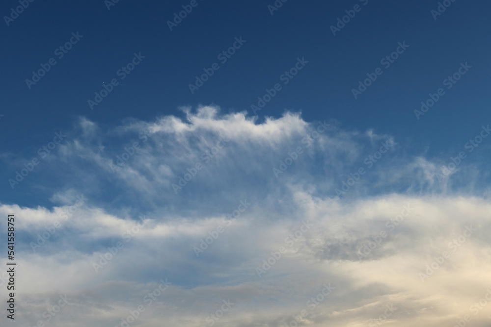 Beautiful blue sky with clouds, natural background