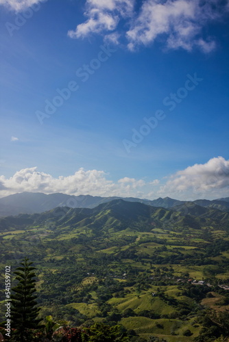Green mountains and valleys of the island of Haiti. Blue mountai © decorator