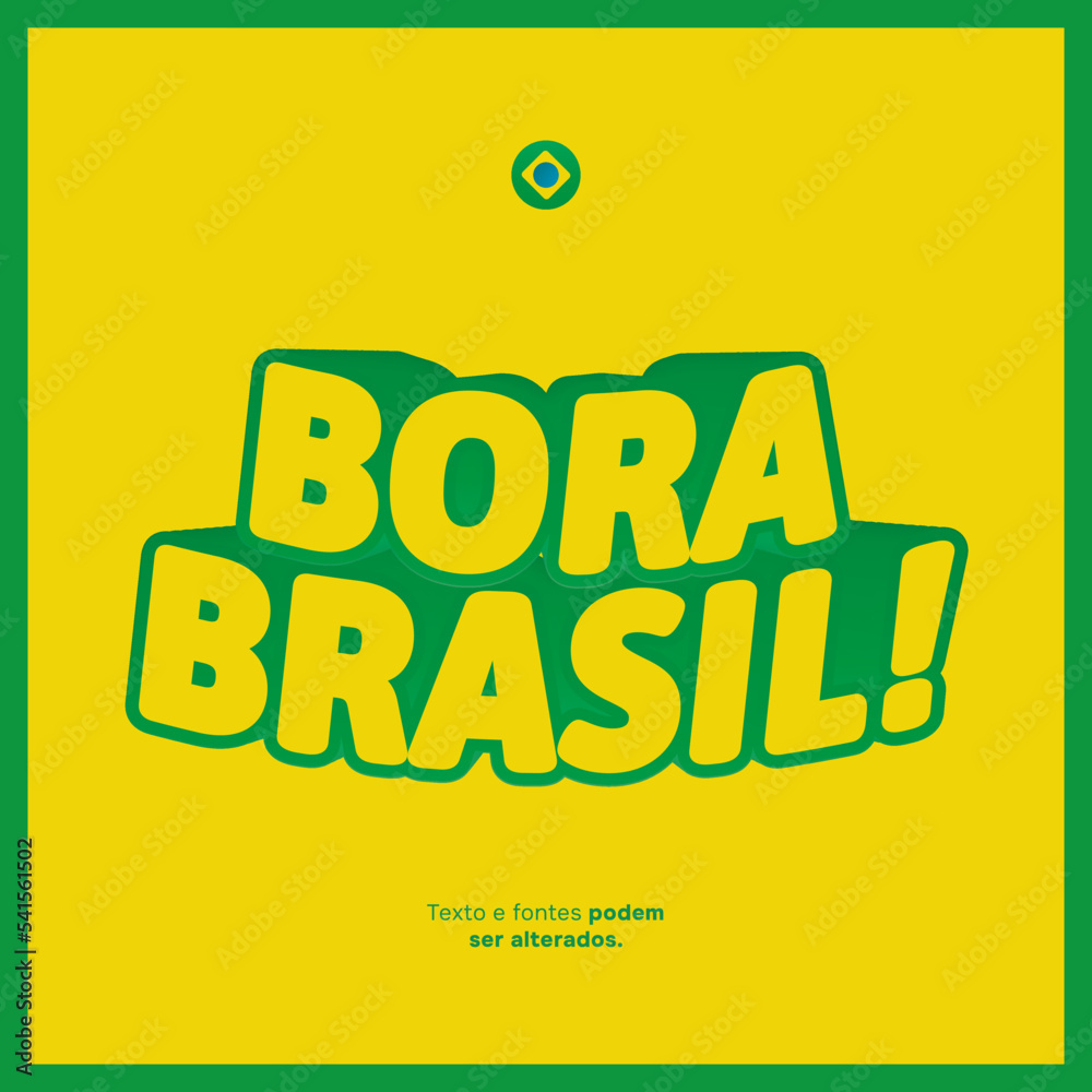 Brasil vetor de estilo/efeito de texto editável para copa do mundo rumo ao hexa