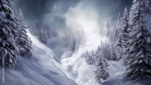 Foto Winter mountain landscape