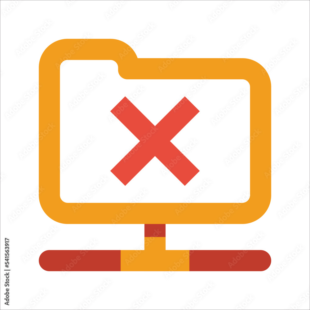 Illustration icon for remove network folder. Illustration icon for remove network folder.