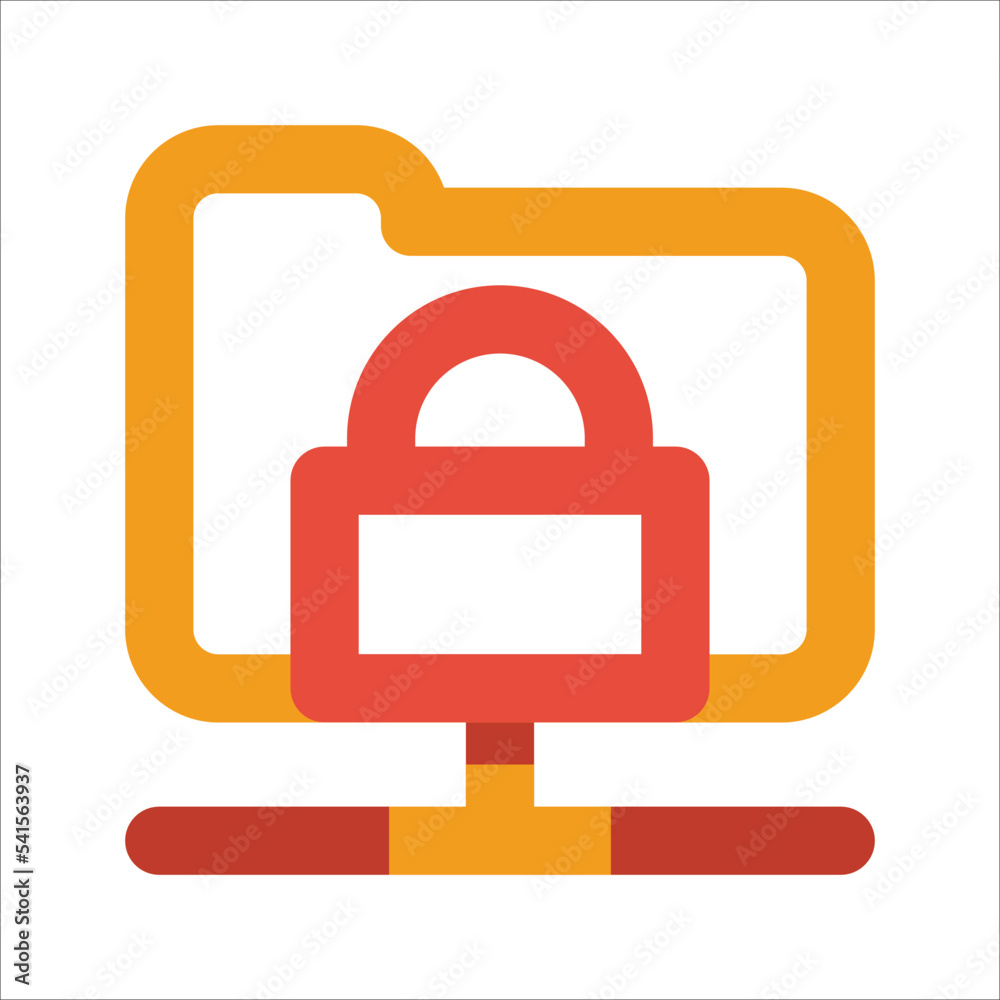 Icon illustration for locked folder network.; Icon illustration for locked folder network.;