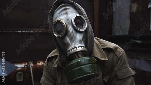 no people in a protective mask against  in a sunny forest gas mask best protection	
