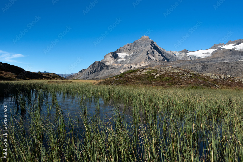 Fototapeta premium the Dent Parrachee, in all its splendor, the highest summit of the Vanoise in the French Alps