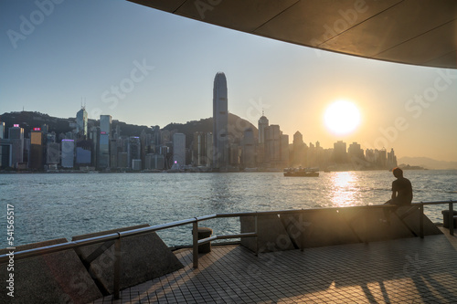 Sunset over Hong Kong. photo