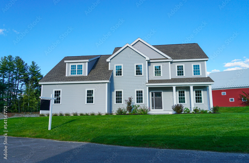 modern new built single family house in residential area