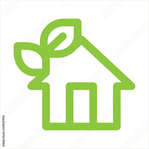 Icon illustration of an eco-friendly house concept.