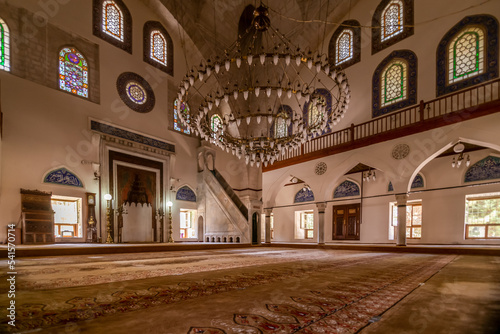 Antalya, Turkey - 07 22 2021: A view from the Omer Pasha Mosque in the Elmalı district of Antalya photo