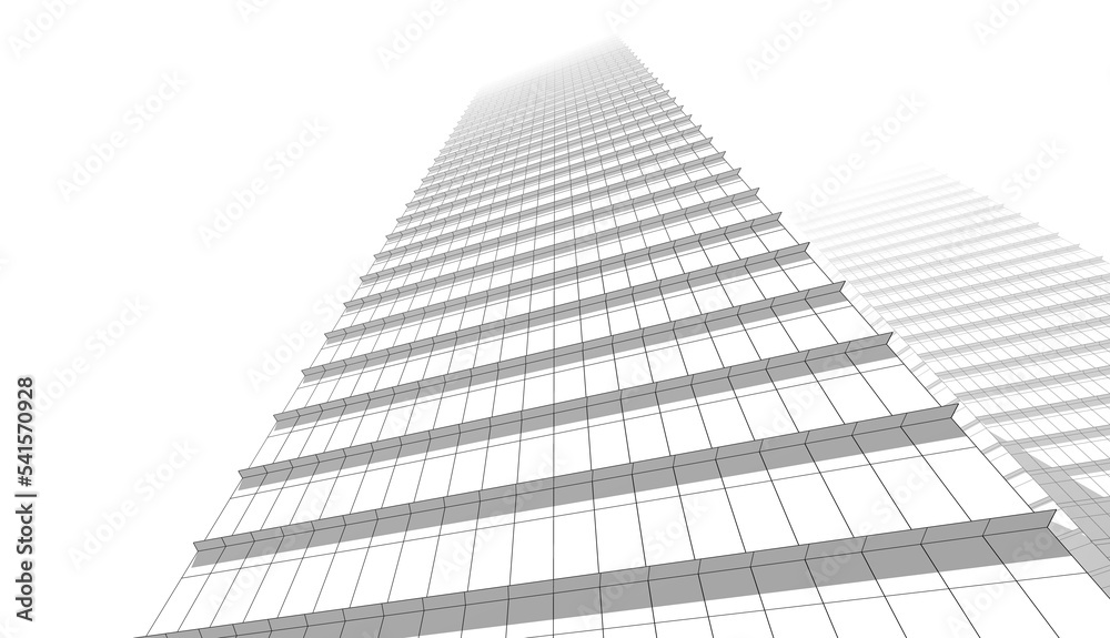 Modern architecture building 3d illustration Modern architecture building 3d illustration