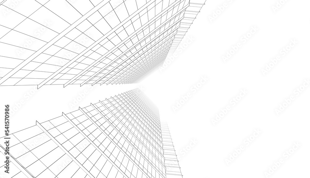 Modern architecture building 3d illustration Modern architecture building 3d illustration