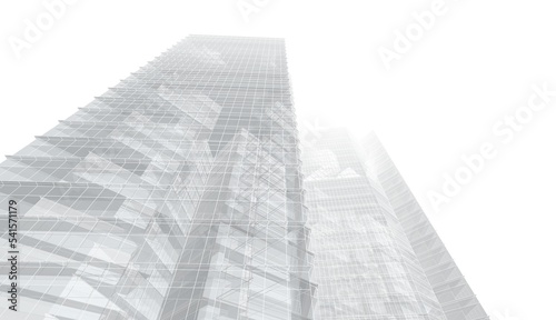 Modern architecture building 3d illustration