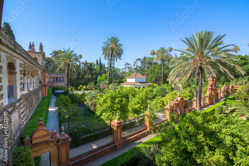 Real Alcazar Gardens in Seville. Andalusia, Spain 